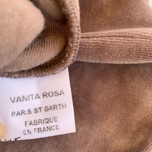 Vanita Rosa Taupe Luxury LowRise Velour Joggers XS - Picture 7 of 12